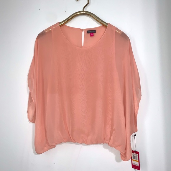 Vince Camuto Coral Chiffon Layered Blouse​ - Picture 5 of 13